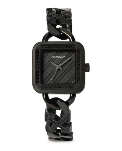 Off-white Street Bling Crystal Watch In Black