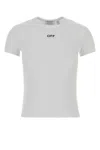 Off-white White Cotton T-shirts Off-stamp Ribbed In Multi