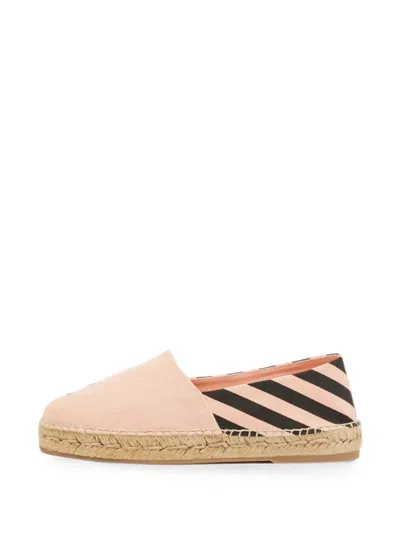 Pre-owned Off-white Striped Canvas Espadrilles In Pink