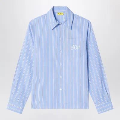 Off-white Striped Cotton Shirt In Blue