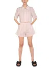 Off-white Off White Striped Pattern Shorts In Pink