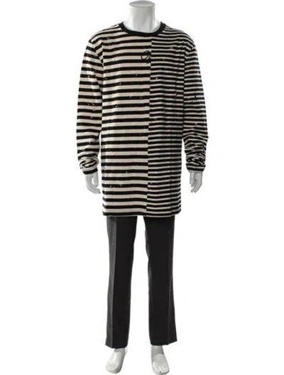Pre-owned Off-white Striped Crew Neck T-shirt In Neutral