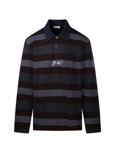 Off-white Striped Logo-embroidered Sweater In Multi