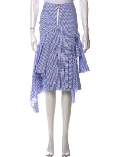 Pre-owned Off-white Striped Midi Length Skirt In Blue