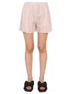 Off-white Off White Striped Pattern Shorts In Pink