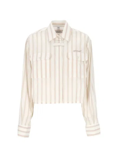 Off-white Striped Pocket Shirt In Neutral