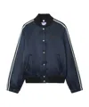 Off-white Striped Trim Bomber Jacket In Blue
