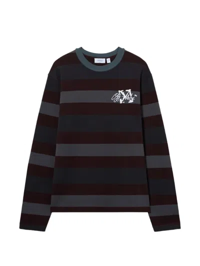 Off-white Stroke Overlap Long-sleeve Sweater In Multi