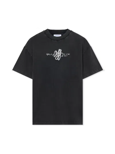 Off-white Stroke Regular T-shirt In Fade Out Black White