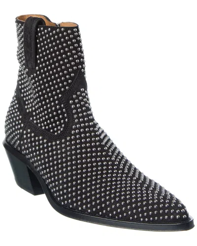 Off-white ™ Stud Texas Suede Bootie In Black