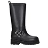 Off-white Woman Boot Black Size 8 Leather In Black