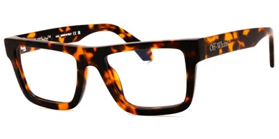Off-white Style 25 Blue-light Block Men's Glasses, Tortoiseshell, Size Standard In Brown
