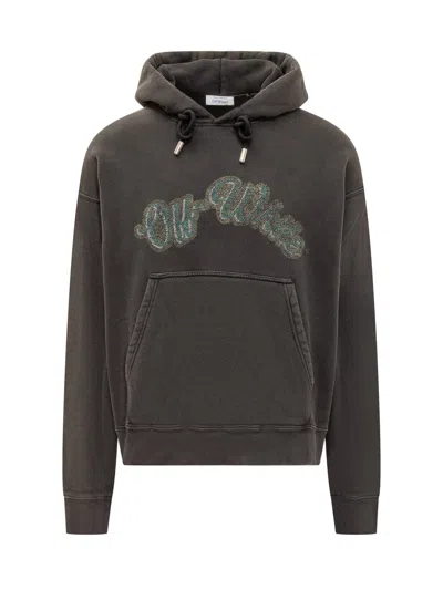 Off-white Stylish College-inspired Sweatshirt With Unique Detailing In Brown