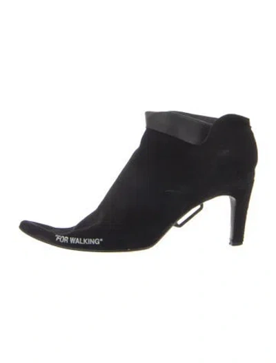 Pre-owned Off-white Suede Boots In Blue