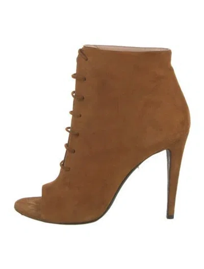 Pre-owned Off-white Suede Boots In Brown