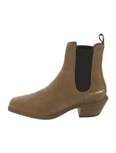 Pre-owned Off-white Suede Chelsea Boots In Neutrals