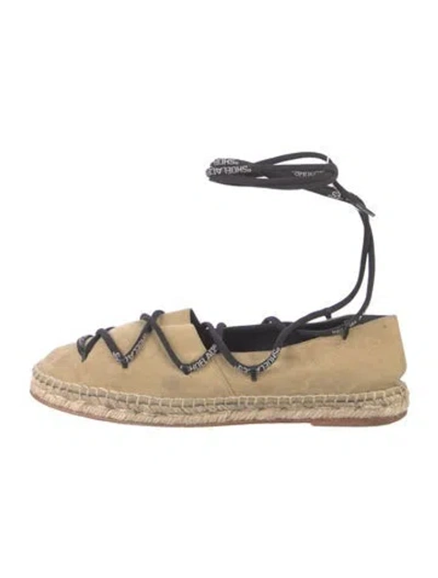 Pre-owned Off-white Suede Colorblock Pattern Espadrilles In Neutral