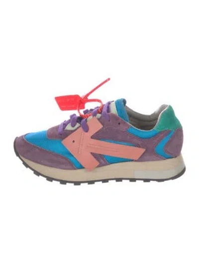 Pre-owned Off-white Suede Colorblock Pattern Sneakers In Multicolor