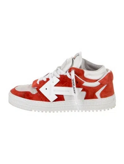 Pre-owned Off-white Suede Colorblock Pattern Sneakers In White