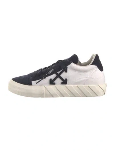 Pre-owned Off-white Suede Graphic Print Sneakers In Blue/white