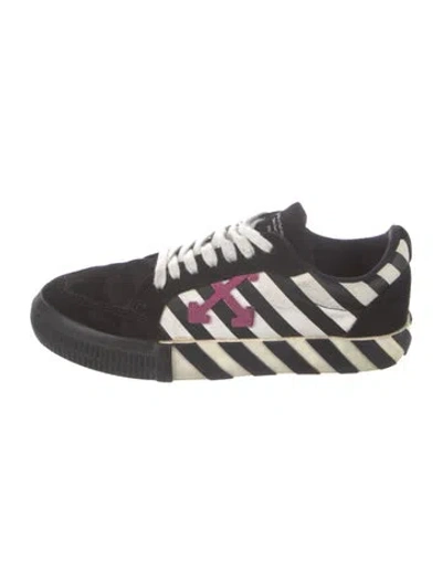 Pre-owned Off-white Suede Printed Sneakers In Black