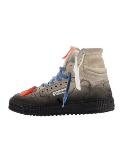 Pre-owned Off-white Suede Printed Sneakers In Blue