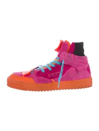 Pre-owned Off-white Suede Printed Sneakers In Pink