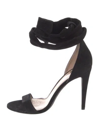 Pre-owned Off-white Suede Sandals In Black