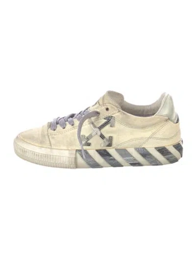 Pre-owned Off-white Suede Striped Sneakers In Gray