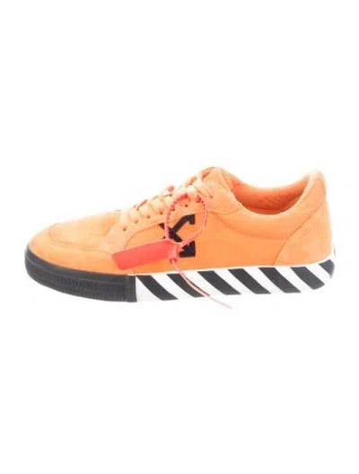 Pre-owned Off-white Suede Striped Sneakers In Orange