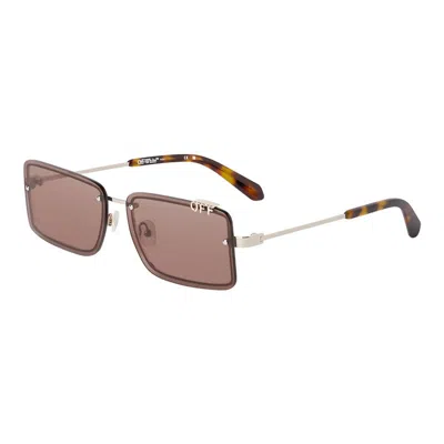 Off-white Sunglasses Rectangle Rimless, Gunmetal Frame And Blue Lens Oeri13ntampa7745 In Pink