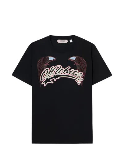 Off-white Swarovski Crystal-embellished Graphic-print T-shirt In Blue