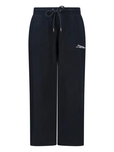 Off-white Straight Trousers Side And Back Pocket Graphic In Black
