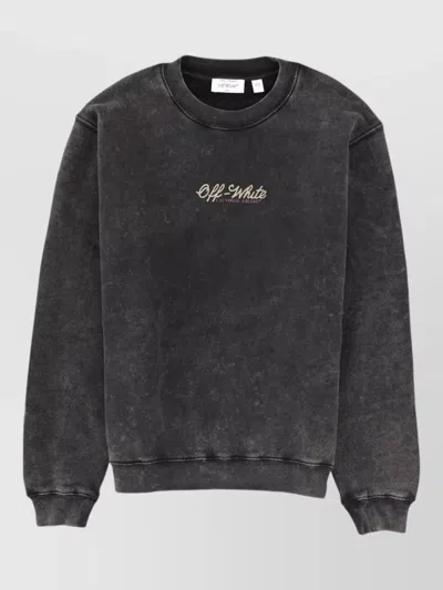 Off-white Sweatshirt Crew Neck Graphic Print Long Sleeves