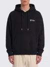 Off-white Off White Men Script Hooded Sweatshirt In Black