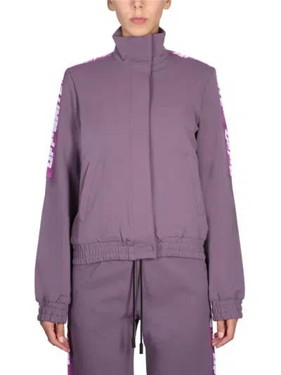 Off-white Sweatshirt With Logo Bands In Purple