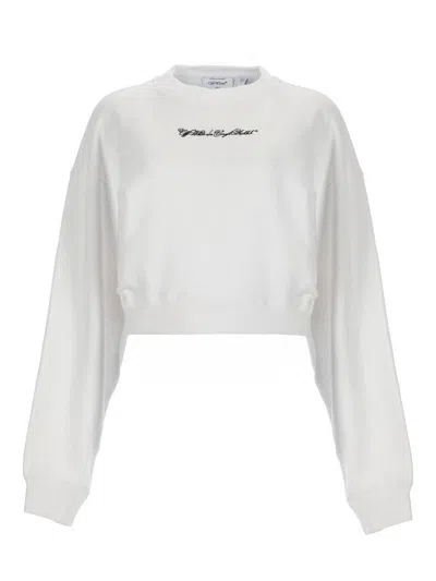 Off-white Sweatshirt With Logo In White