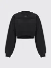Off-white Logo Embroidered Cropped Sweatshirt In Black