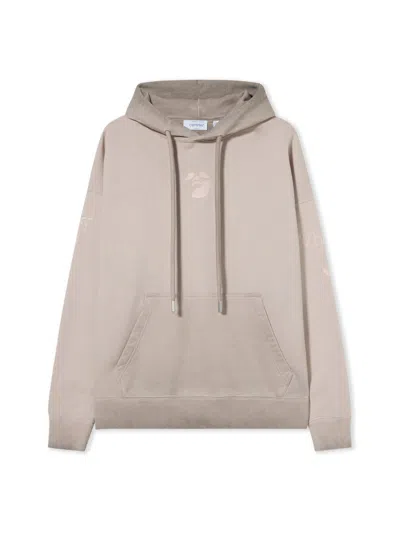 Off-white Swimming Man Skate Hoodie In Gray
