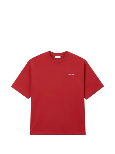 Off-white 箭头图案印花t恤 In 红色