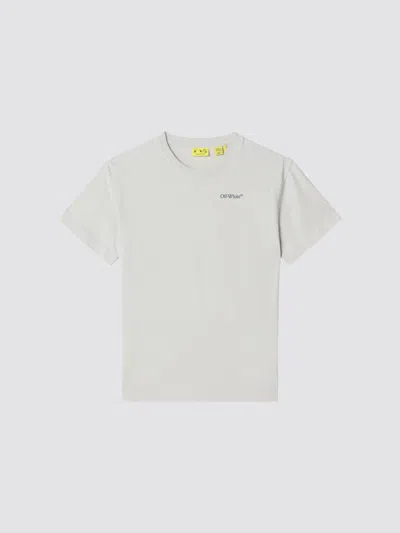 Off-white Kids' White T-shirt With Logo Print In Gray