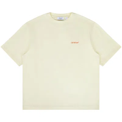 Pre-owned Off-white Tape Arrow Fit Tee 'vanilla Ice' | Men's Size M