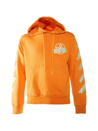 Pre-owned Off-white Tape Arrows Cotton Hoodie In Orange