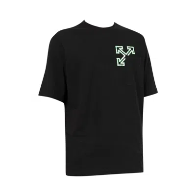 Pre-owned Off-white Tape Arrows Pocket Skate T-shirt 'black/green Fluo' | Men's Size Xs