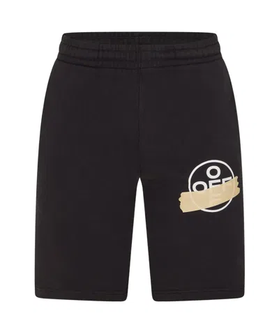 Off-white Tape Sweat Shorts In Black