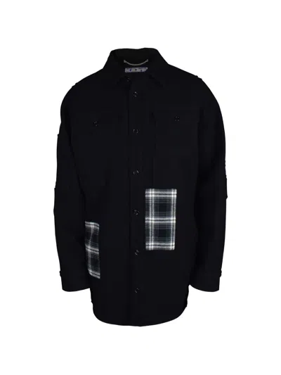 Off-white Contemporary Wool Blend Coat In Black