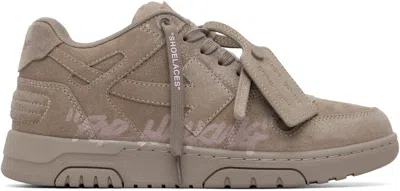 Off-white Taupe Out Of Office For Walking Suede Sneakers In Brown