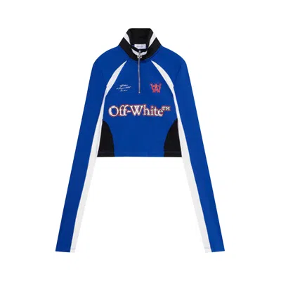 Pre-owned Off-white Tech Jersey Serena Long-sleeve Top 'electric Blue/white' | Women's Size 42