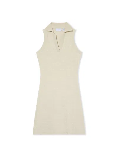 Off-white Terry Off Polo Dress In Beige-no Color