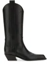 Off-white Leather Western-style Boot In Black
